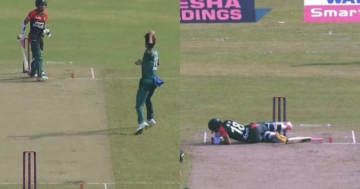 छक्का खाने के बाद शाहीन अफरीदी ने खोया आपा, आधी पिच पर दौड़कर बांग्लादेशी बल्लेबाज को मारकर किया धराशाई