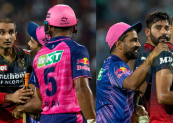 हर्षल पटेल को रियान पराग ने जड़े 2 छक्के, गेंदबाज ने खोया आपा और भिड़ गए दोनों खिलाड़ी