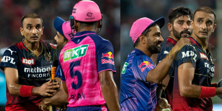 हर्षल पटेल को रियान पराग ने जड़े 2 छक्के, गेंदबाज ने खोया आपा और भिड़ गए दोनों खिलाड़ी