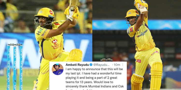 अंबाती रायडू ने किया आईपीएल से संन्यास का ऐलान, फिर डिलीट कर दिया ट्वीट