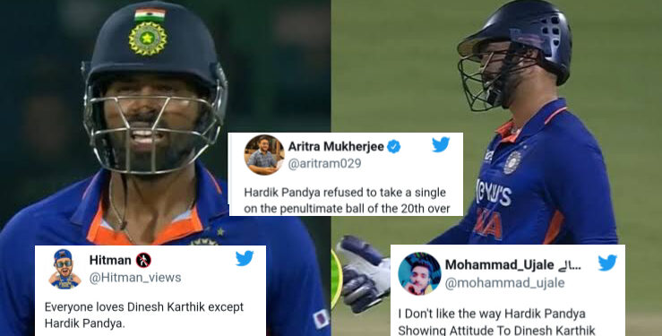 सामने थे दिनेश कार्तिक और हार्दिक पांड्या ने एक रन लेने से किया मना, लोगों ने ट्विटर पर दी प्रतिक्रिया