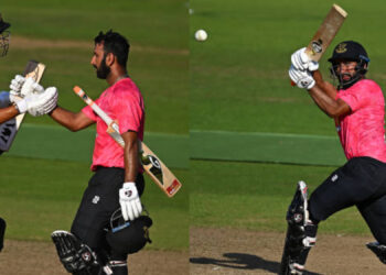 ससेक्स की तरफ से खेलते हुए पुजारा ने ठोंका लगतार दूसरा शतक, बनाए 131 गेंदो में 174 रन