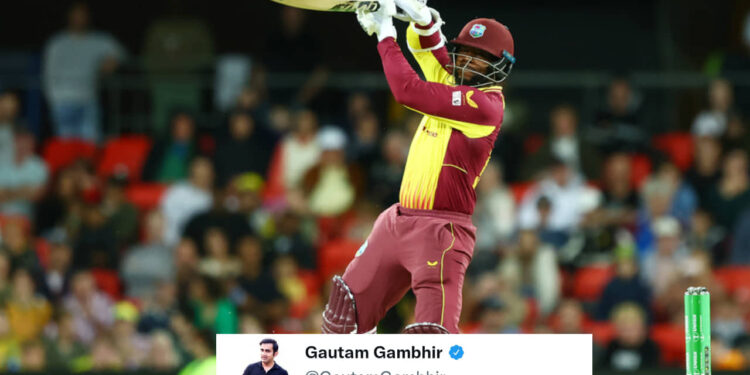 काइल मेयर्स ने गेंद को केवल दिखाई दिशा लेकिन नतीजा कवर के ऊपर से 105 मीटर लम्बा छक्का, गौतम गंभीर ने की खास गुजारिश