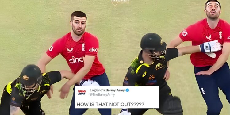 मैथ्यू वेड ने जानबूझकर मार्क वुड को कैच लेने से रोका, बार्मी आर्मी ने दिखाया गुस्सा तो भारत आर्मी ने खेल भावना के नाम पर किया ट्रोल