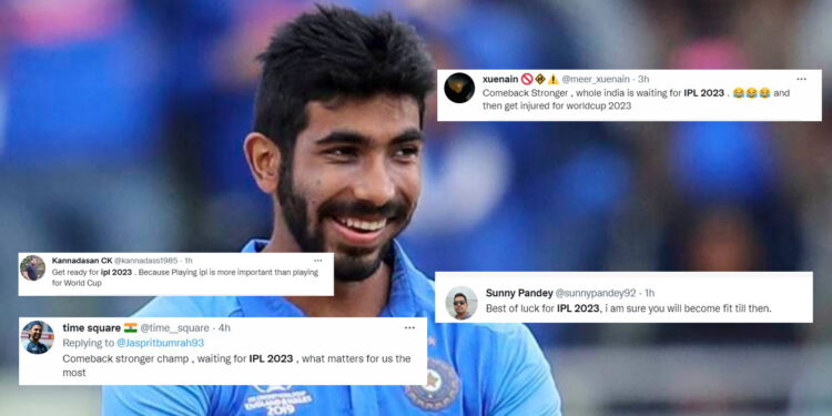 बुमराह के टी20 वर्ल्ड कप से बाहर होने पर फैंस ट्वीटर पर उन्हें कर रहे हैं ट्रोल, कहा- IPL 2023 तक हो जाना फिट