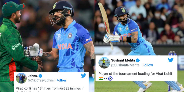 बांग्लादेश के खिलाफ विराट कोहली ने लगाया शानदार अर्धशतक और तोड़ा महेला जयवर्धने का रिकॉर्ड, फैंस ने दी प्रतिक्रियाएं
